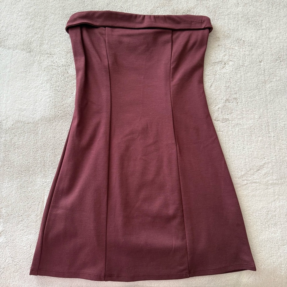 Altar’d State Burgundy Strapless Mini Dress (NWT)